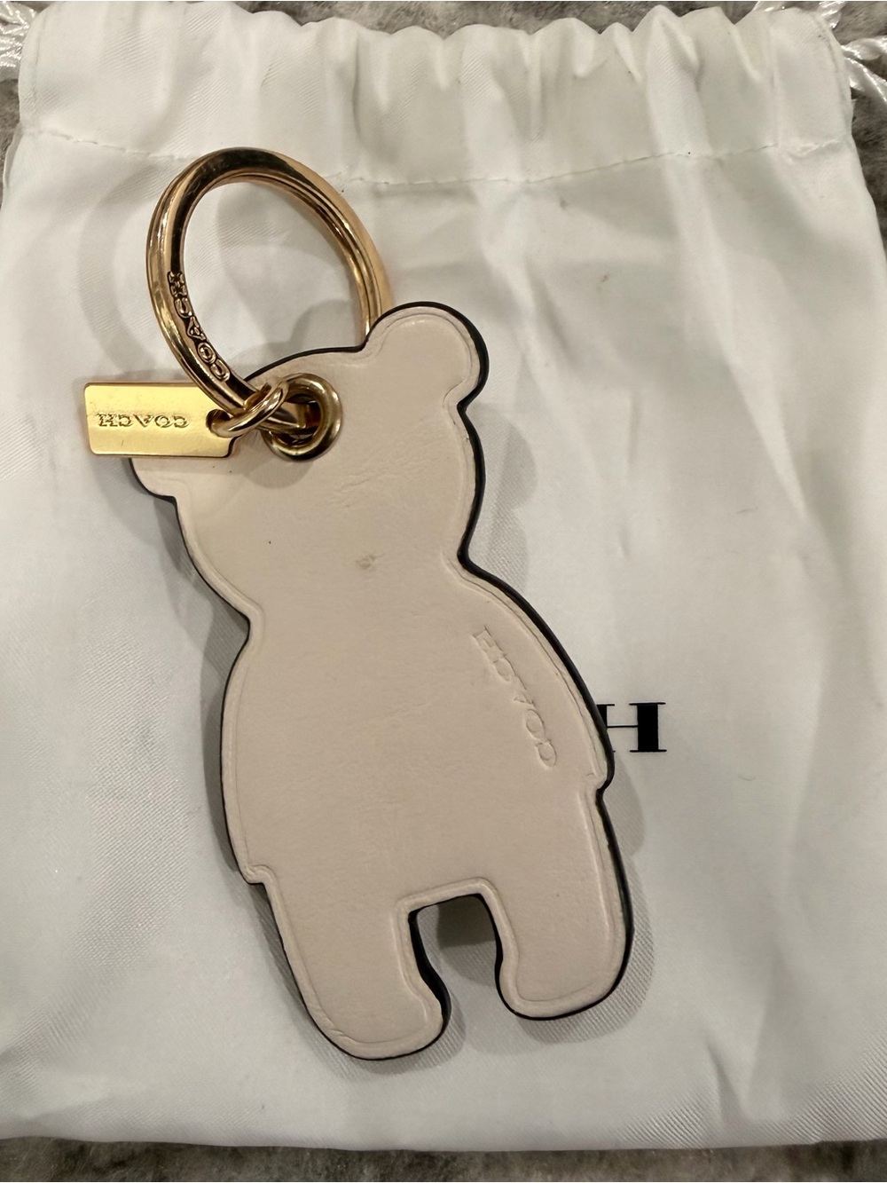 Coach bear charm keychain